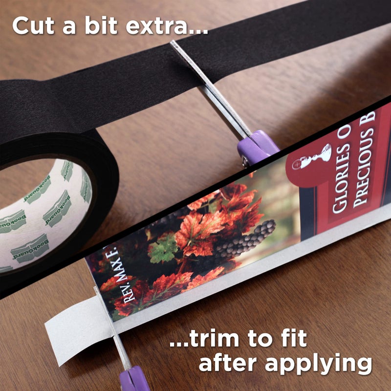 BookGuard 1-1/2 Inch Wide Book Binding Tape  Ideal for Arts  Office  and Library Supplies  Vinyl Coated Cotton Cloth Book Repair Tape - 15 Yards  Black Tape - Image 3
